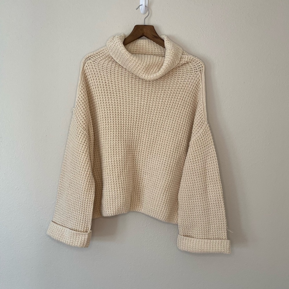 Free People oversized knit turtleneck sweater